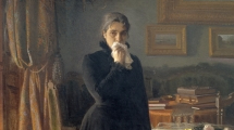 Oil Painting Woman in Mourning, Black Gown, Kramskoy